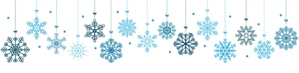 Colgando banner estrellas de nieve para saludos de Navidad tiempo — Vector de stock
