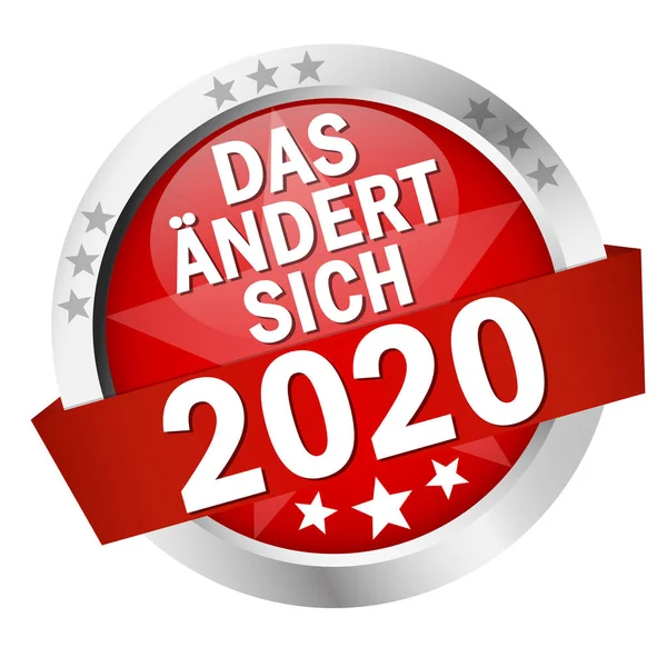 Bouton avec bannière qui change en 2020 (en allemand ) — Image vectorielle