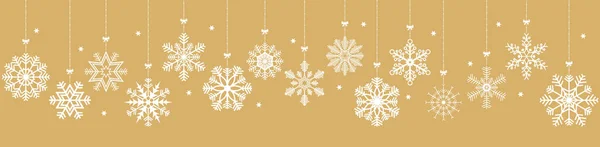 Hanging snow stars banner for christmas greetings time — Stock Vector