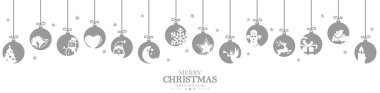 baubles Noel simgeleri ile asılı koleksiyonu