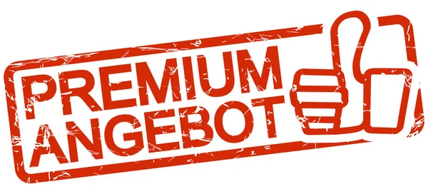 Czerwony znaczek z ofertą premii tekstowej (w języku niemieckim) — Wektor stockowy