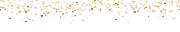 バレンタイン 母の日 愛の概念のための異なる黄金の色のコンフェッティの心を持つシームレスな背景 — ストックベクタ