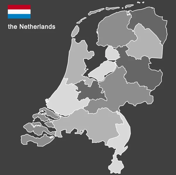 Silhouette Des Pays Bas Des Régions — Image vectorielle