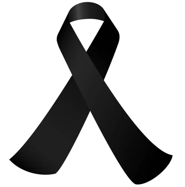 用孤立的黑色认识丝带哀悼概念 — 图库矢量图片