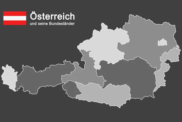 Silhouetten Von Österreich Und Den Bundesländern — Stockvektor