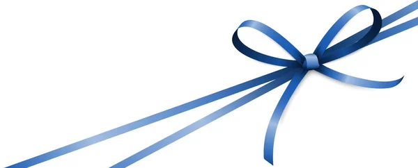 Illustration Vectorielle Eps Ruban Couleur Bleue Arc Bande Cadeau Isolé — Image vectorielle