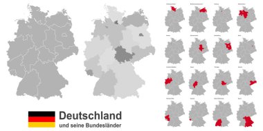 west european country germany and the federal states clipart