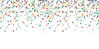 Renkli düşen konfeti karnaval partisi için kusursuz bir arka plan