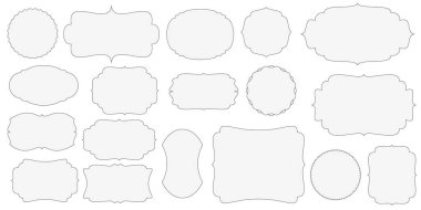 farklı vintage etiketlerin koleksiyonu siyah ve beyaz renkli