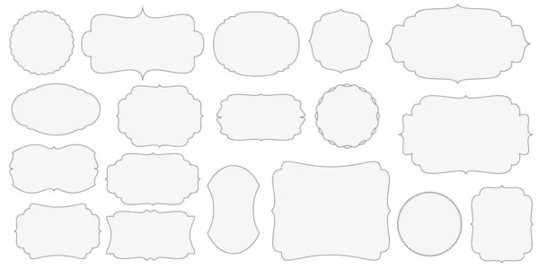 Коллекция Винтажных Этикеток Черно Белого Цвета — стоковый вектор