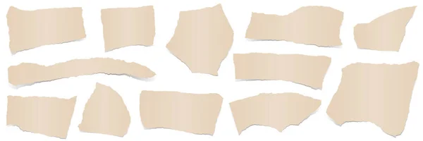 Collection Papiers Couleur Marron Avec Des Ombres — Image vectorielle