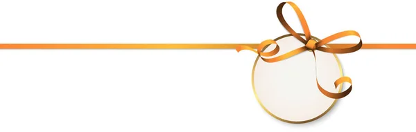 Ilustración Vectorial Eps Arco Cinta Color Naranja Con Etiqueta Colgante — Vector de stock