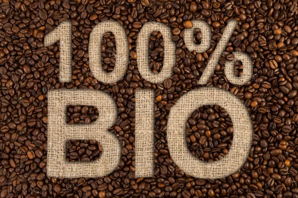 Sto procent bio kávy koncepce — Stock fotografie