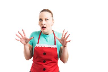 Oyunculuk kırmızı önlük giyen kadın korkuttu