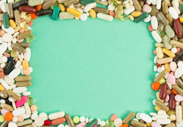 Marco completo de varias tabletas o medicamentos — Foto de Stock