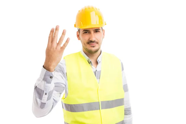 Construtor ou construtor mostrando número fou — Fotografia de Stock