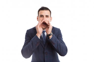 Genç işadamı veya shoutin patron