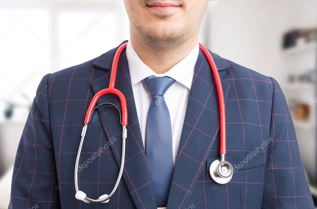 Close-up of hospital manager stethoscop