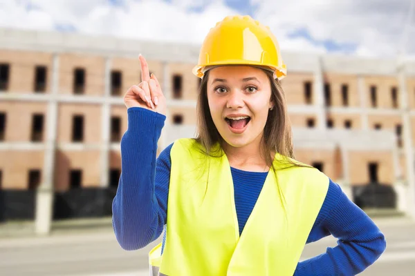 Young female engineer having great idea