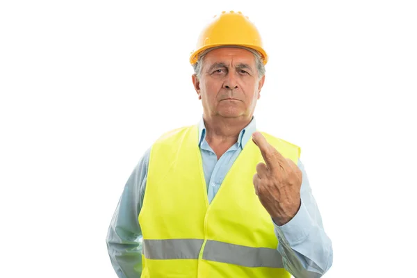 Construtor fazendo gesto de má sorte — Fotografia de Stock