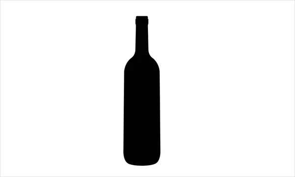 Die realistische Silhouette einer Weinflasche ohne Korken. — Stockvektor