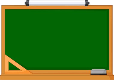 Tahta çerçeveli yeşil karatahta vektör çizimi