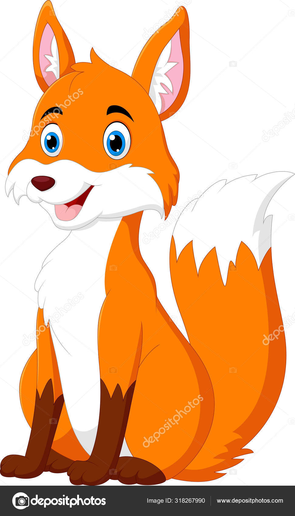 Cartoon Fox Sitting Stock Vector Image by ©idesign2000 #318267990