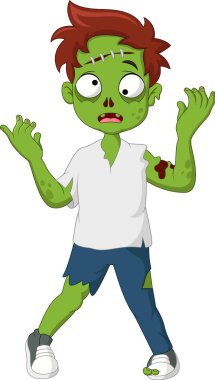 Cute Zombie standing and walking clipart