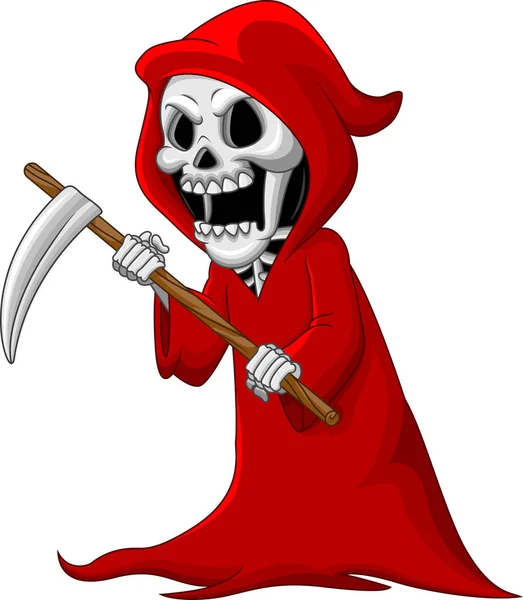 Cute Cartoon Grim Reaper Scythe — Stock Vector