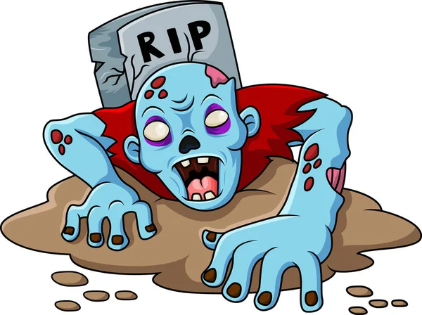 Zombies Kommer Upp Graven — Stock vektor