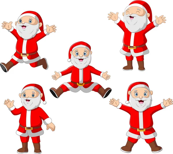 Colección Navidad Santa Claus — Vector de stock