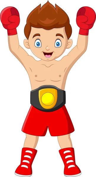Γελοιογραφία Ένα Πρωτάθλημα Πυγμαχίας Αγόρια — Διανυσματικό Αρχείο