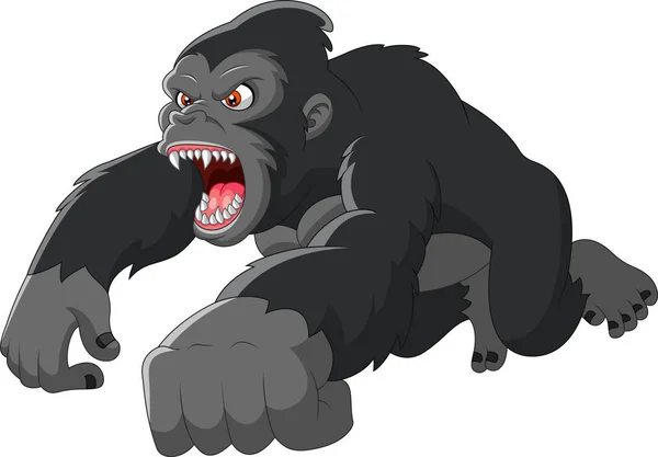 Cartoon Big Gorilla Byl Naštvaný — Stockový vektor