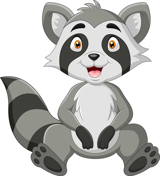 Cartoon Funny Raccoon Smile — Stock Vector