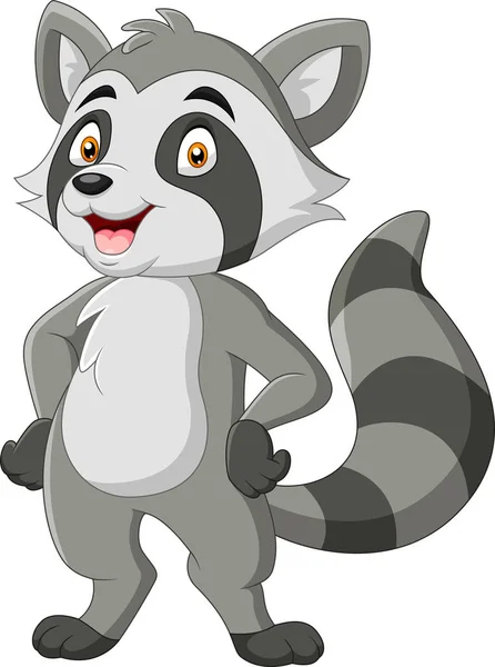 Cartoon Funny Raccoon Smile — 스톡 벡터