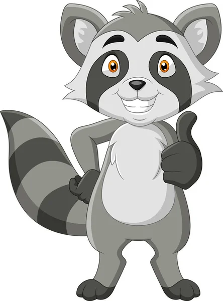 Cartoon Funny Raccoon Thumb — Stock Vector
