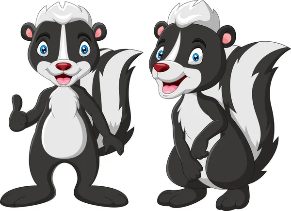 Desenhos Animados Skunk Engraçado Sorriso —  Vetores de Stock