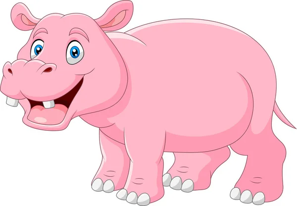 Cartoon Hippo Met Open Mond — Stockvector
