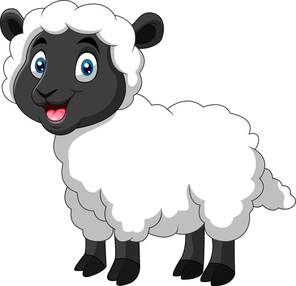 漫画面白い羊の笑顔 — ストックベクタ