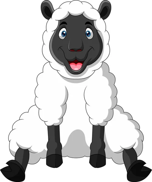 Kreskówka Śmieszne Owce Uśmiech — Wektor stockowy