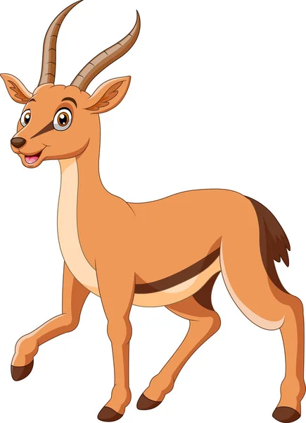 Cute Cartoon Gazelle Stands Vector Graphics
