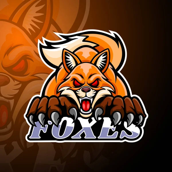 Дизайн Логотипа Foxes Esport — стоковый вектор