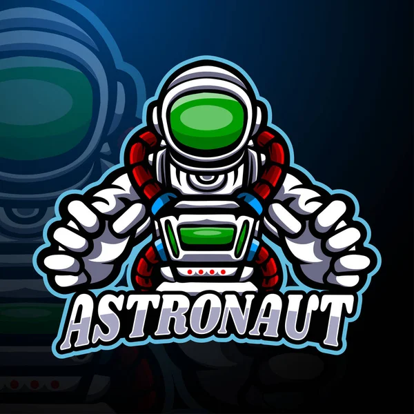 Conception Mascotte Logo Esport Astronaute — Image vectorielle