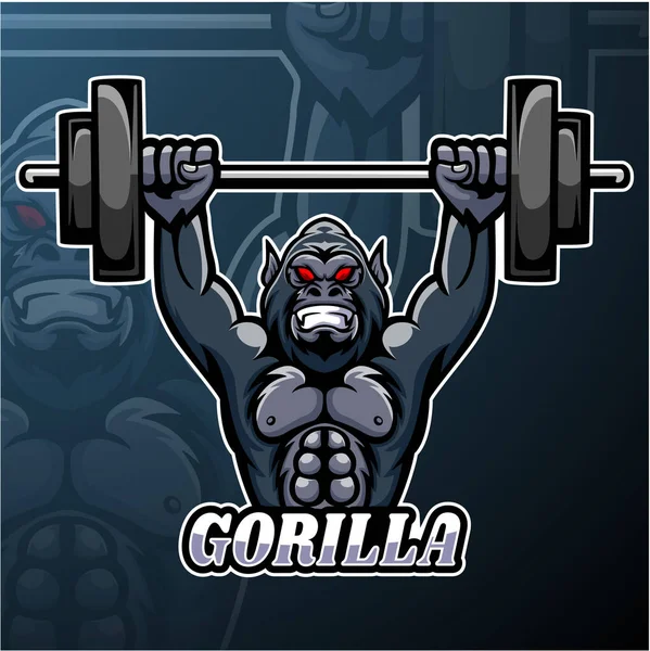 Σχεδιασμός Μασκότ Λογότυπο Gorilla Esport — Διανυσματικό Αρχείο