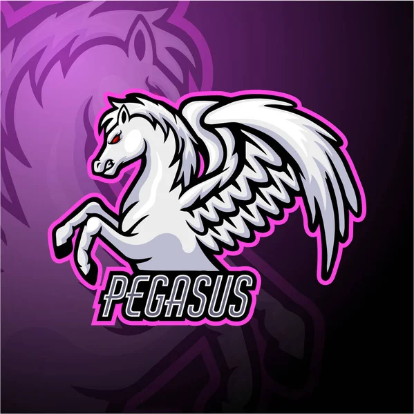 Diseño Mascota Logo Pegasus Esport — Vector de stock