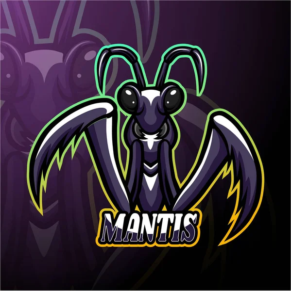 Σχεδιασμός Μασκότ Λογότυπου Mantis Esport — Διανυσματικό Αρχείο