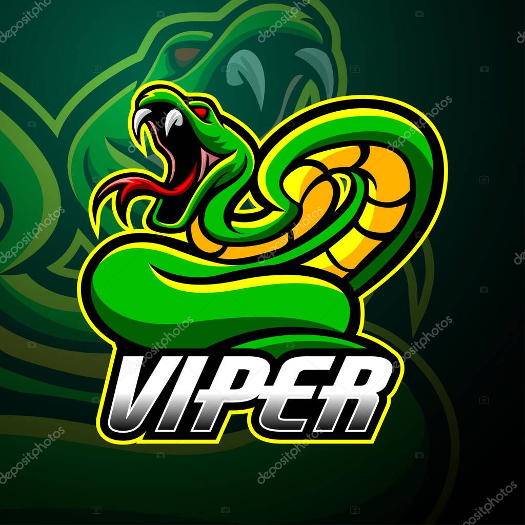 Viper mascot sport esport logo design