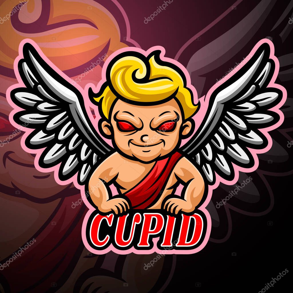 Cupid mascot sport esport logo design