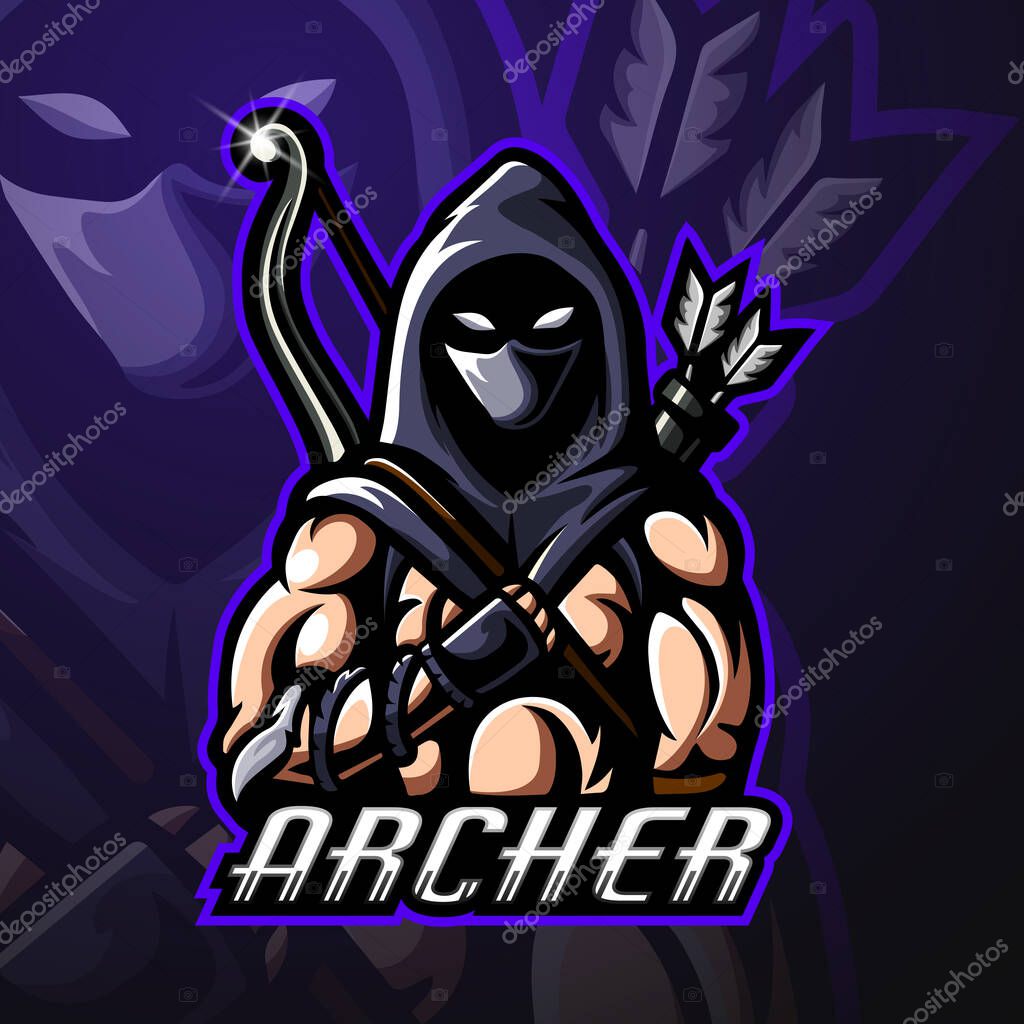 Archer mascot sport esport logo design