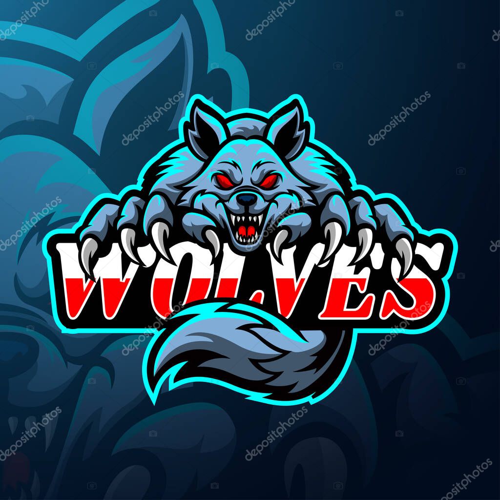 Wolves esport logo mascot design